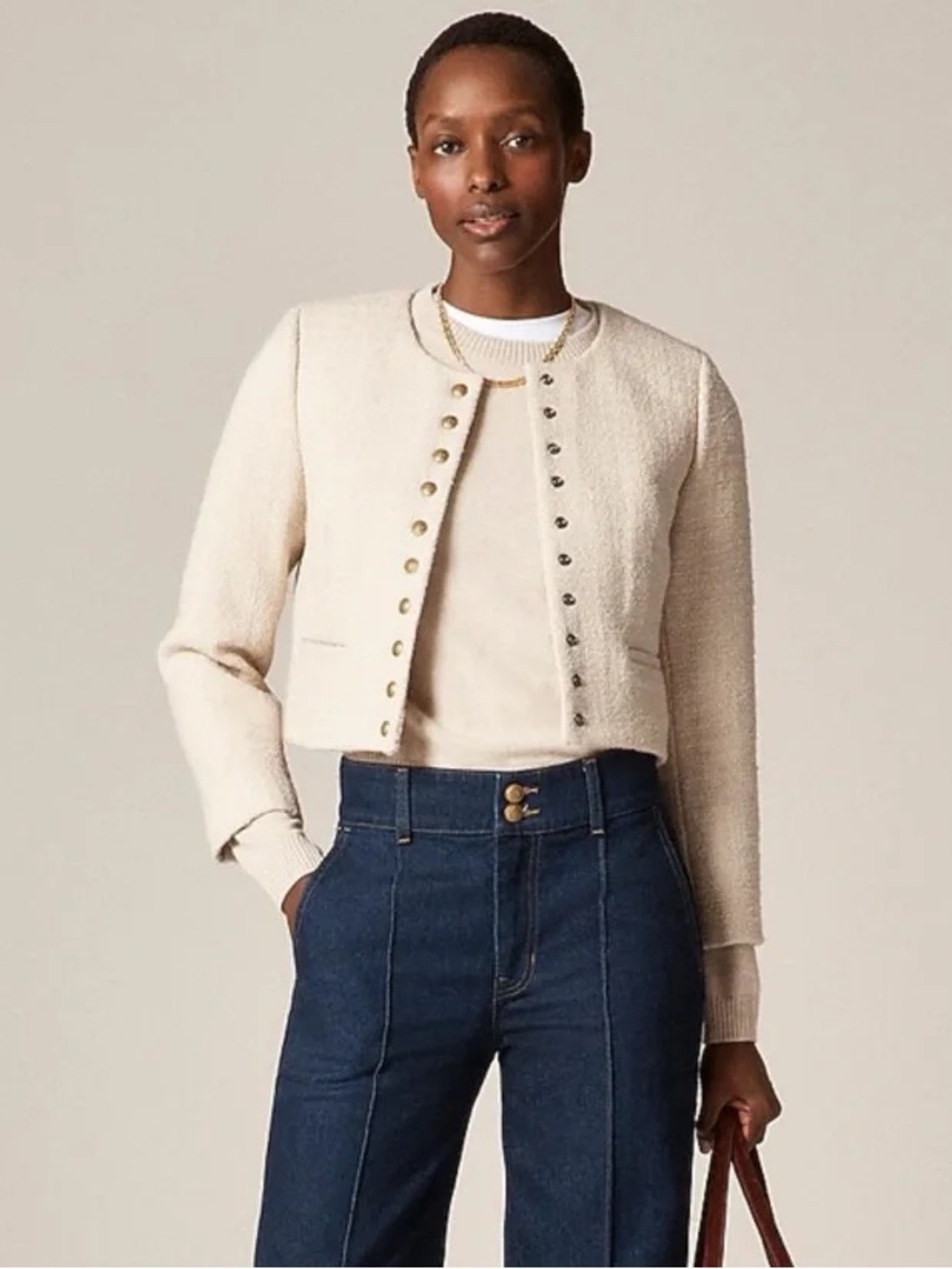J Crew Bridgette Lady Jacket in Tweed in Natural - 14
